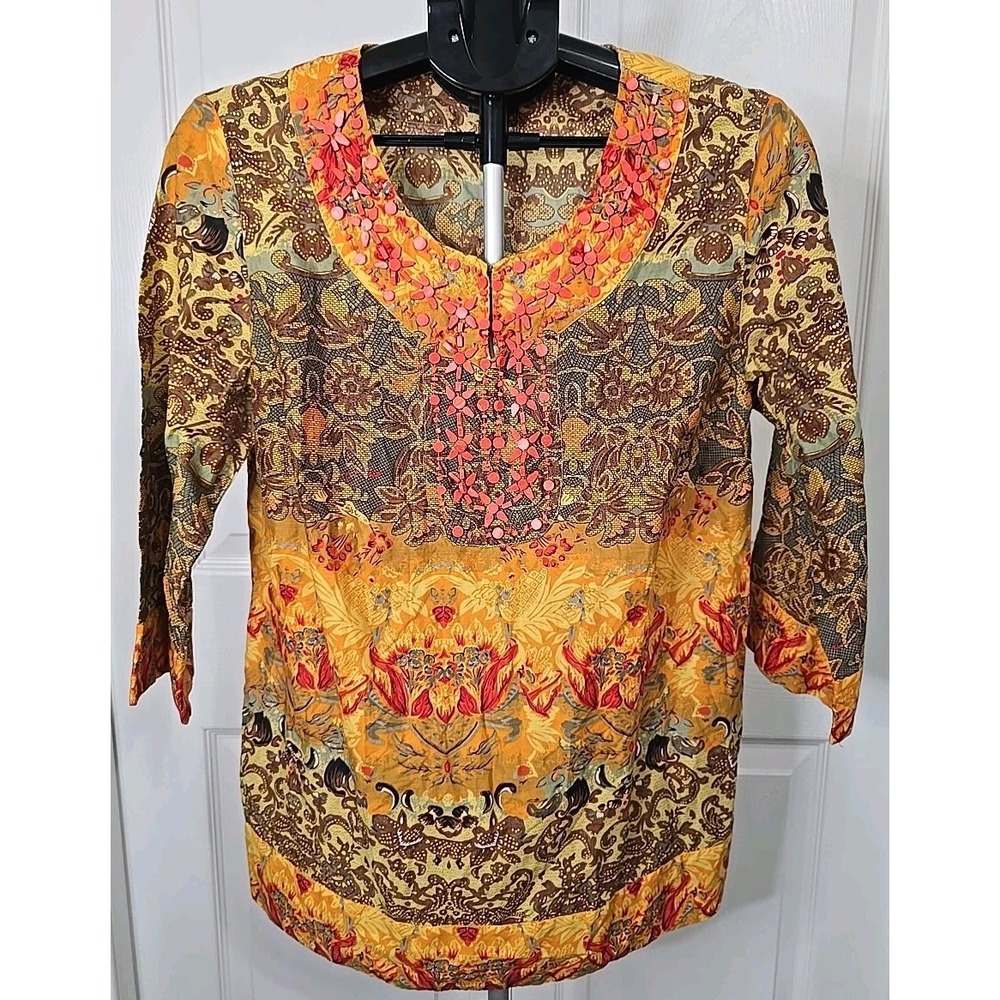 Style & Co. Women's 12P Boho India Tunic Shirt 3/4 Sleeves‎